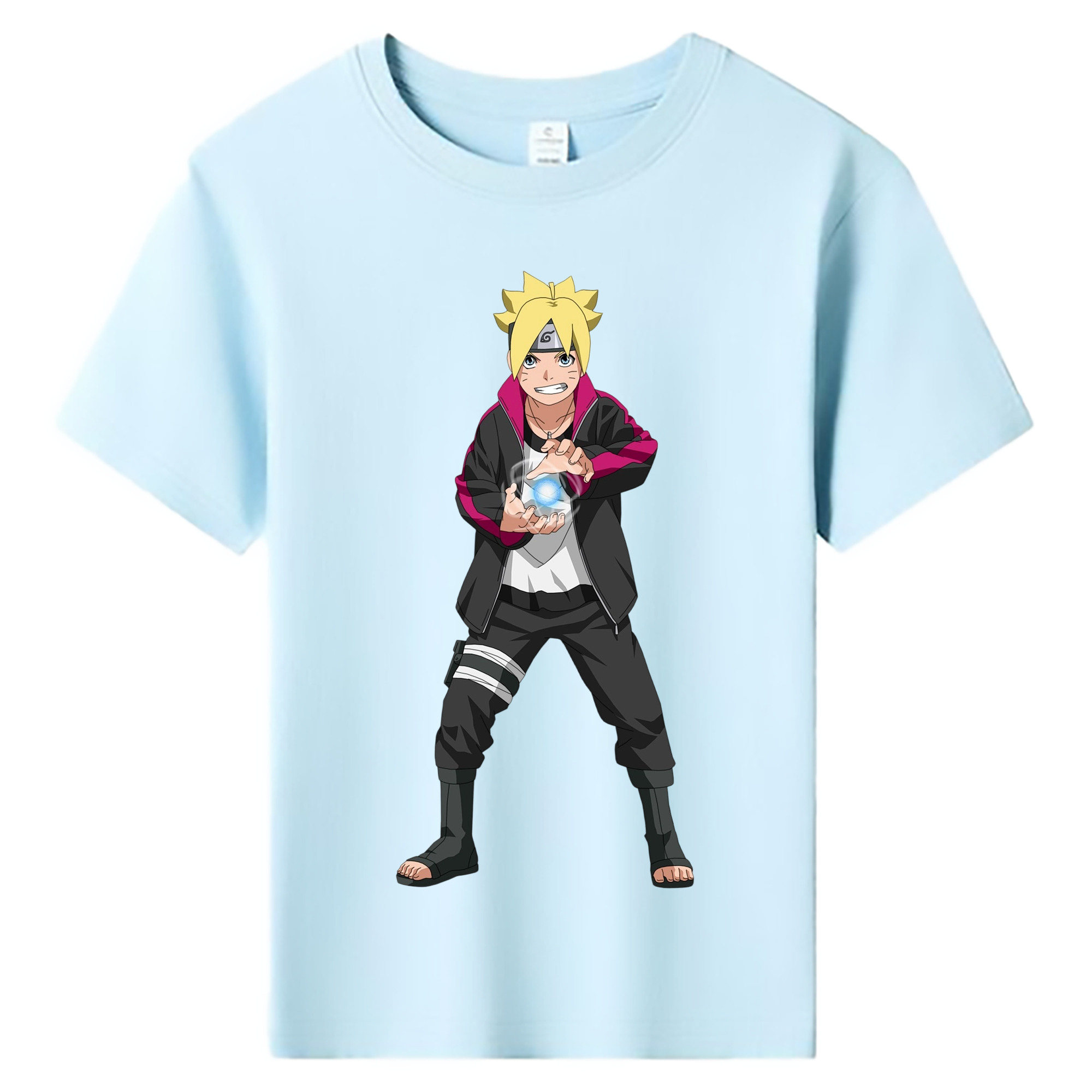 （画像用） NARUTO -ナルト- うずまき ボルト Uzumaki Boruto 綿100％キッズTシャツ（フロントプリント）